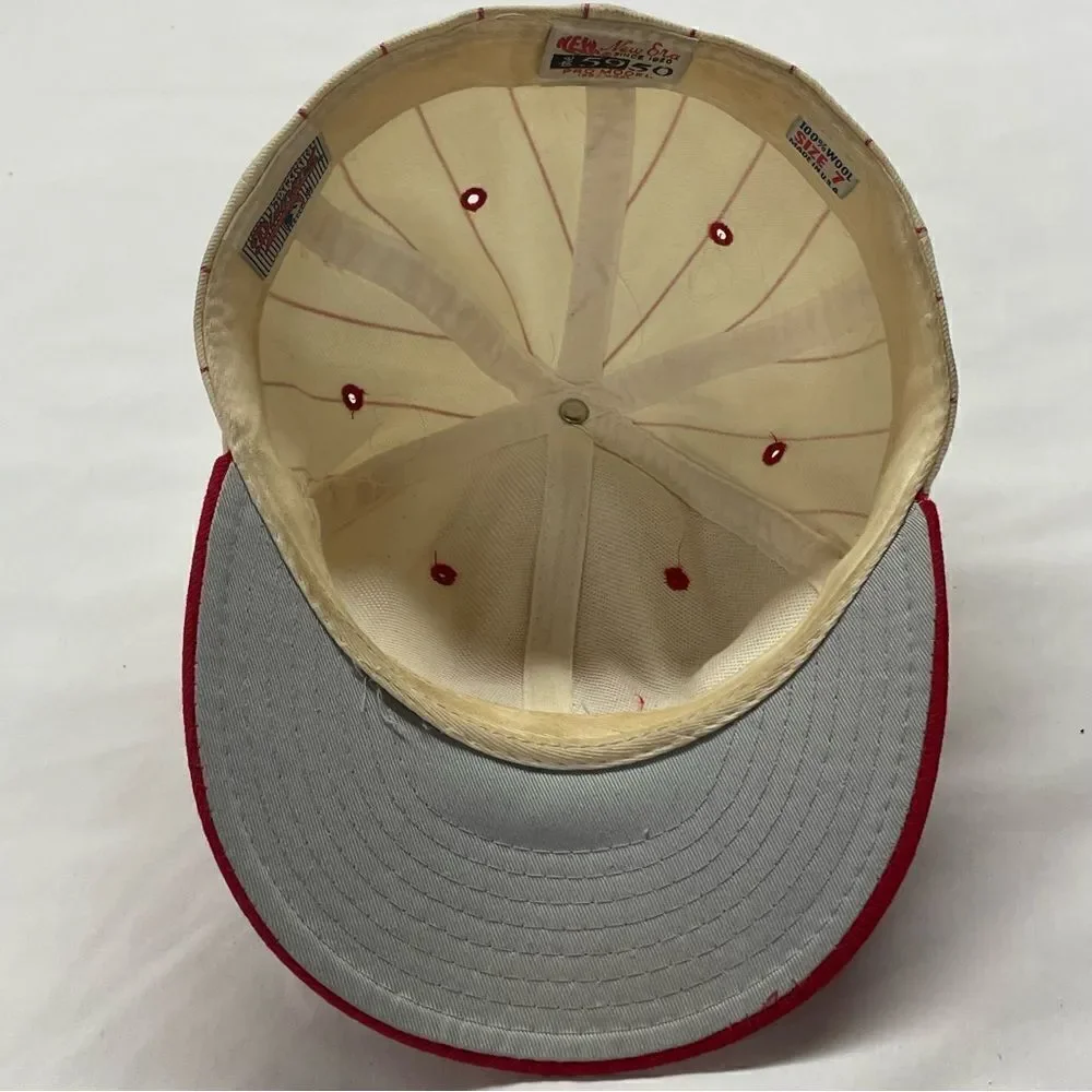 VTG Authentic Diamond New Era 5950 Pro Model 100% Wool Red’s Baseball Cap Size 7